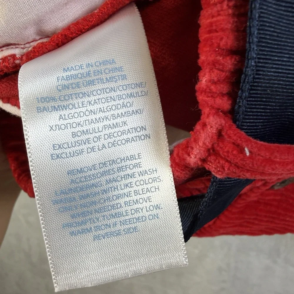 Ralph Lauren Polo Infant 18 Months Red Corduroy Puppy Pattern Pants